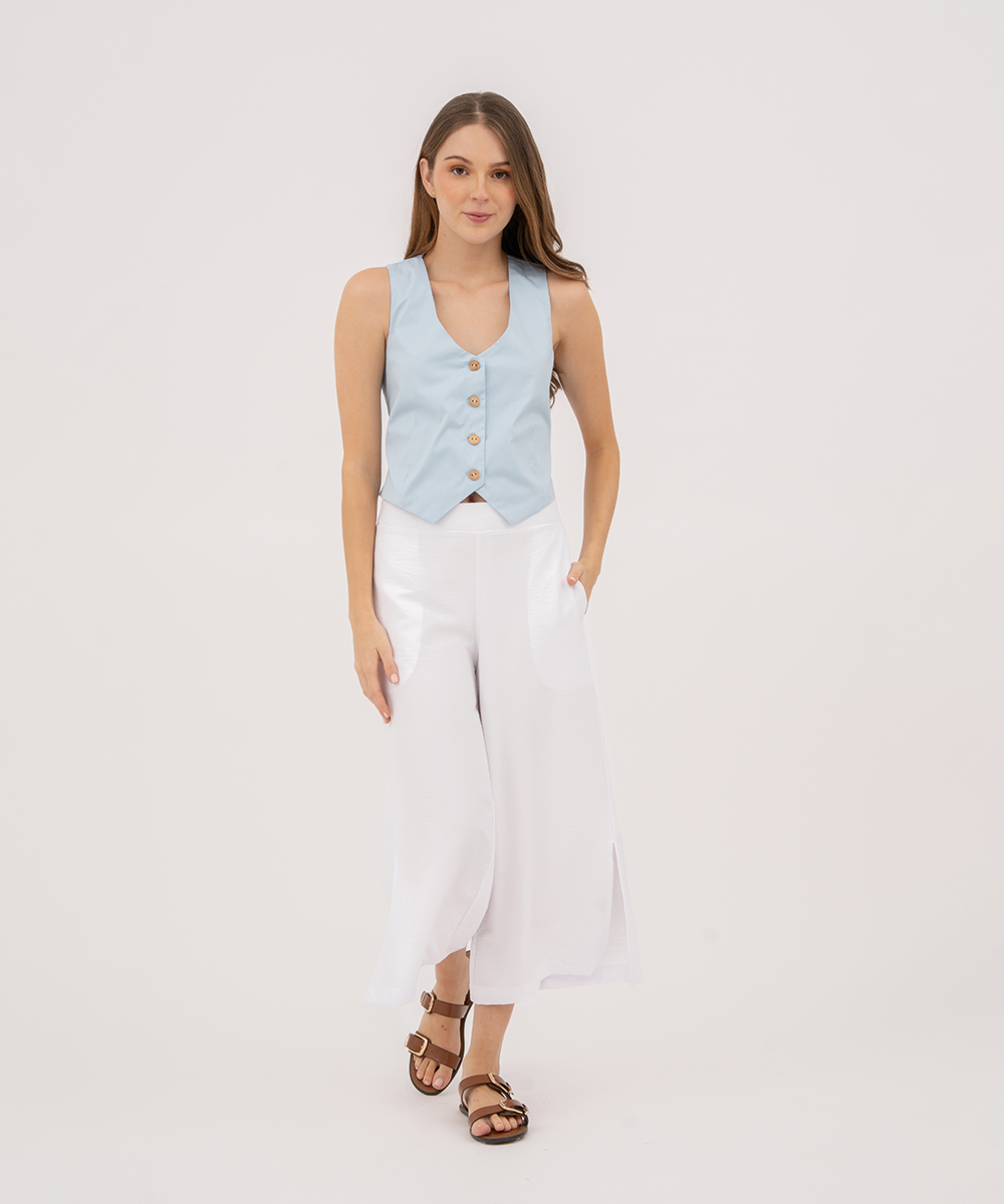 Chaleco con moño en posterior AZUL CIELO