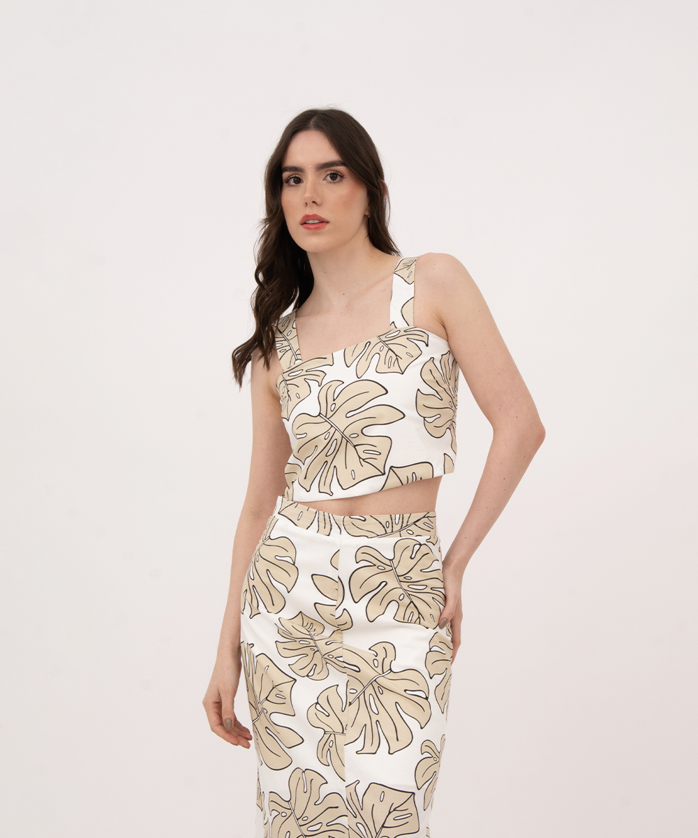 Blusa tiras anchas BEIGE