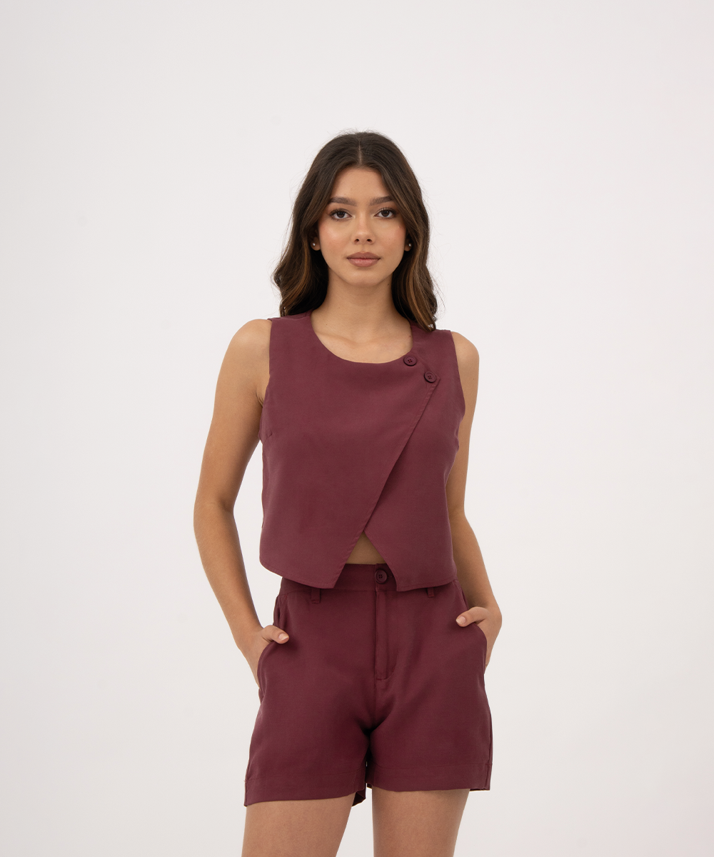 Blusa sisa cruzada VINO PROFUNDO