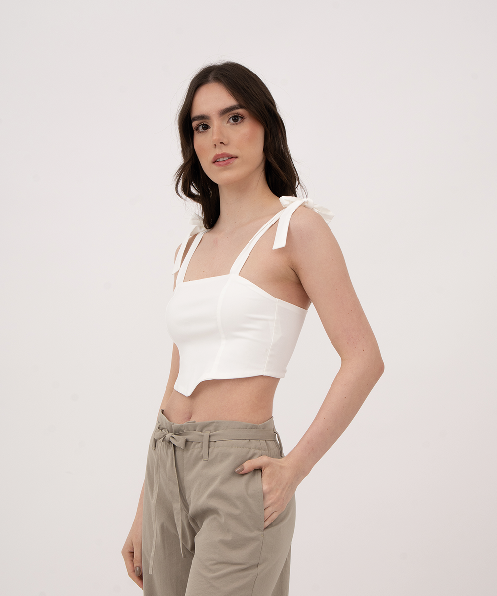 Blusa con tiras BLANCO