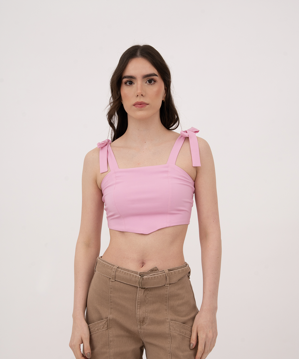 Blusa con tiras ROSADO