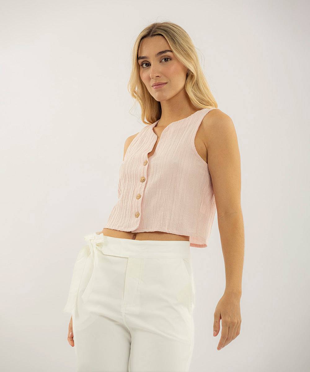 Blusa Sisa De Abotonar Rosado Pastel Blusas Para Mujer | Ticket Store Colombia 2