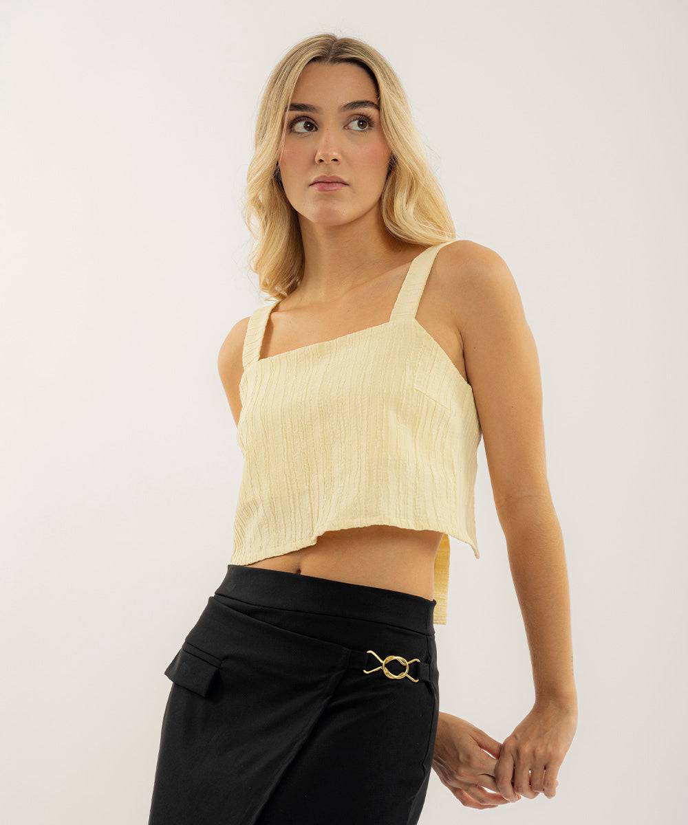 Blusa Con Moño En Espalda Amarillo Pastel Blusas Para Mujer | Ticket Store Colombia 2