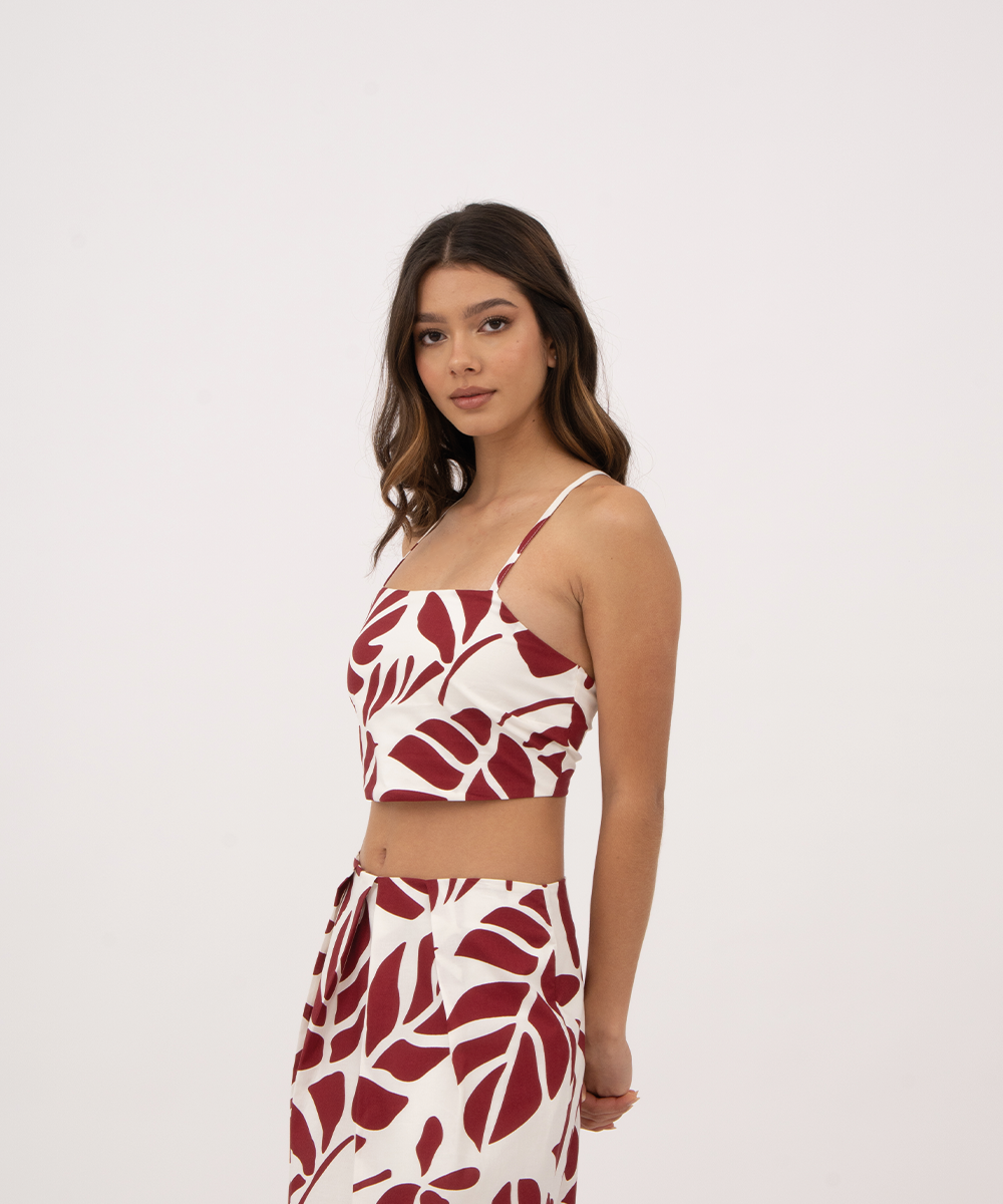 Crop top tiras cruzadas ROJO