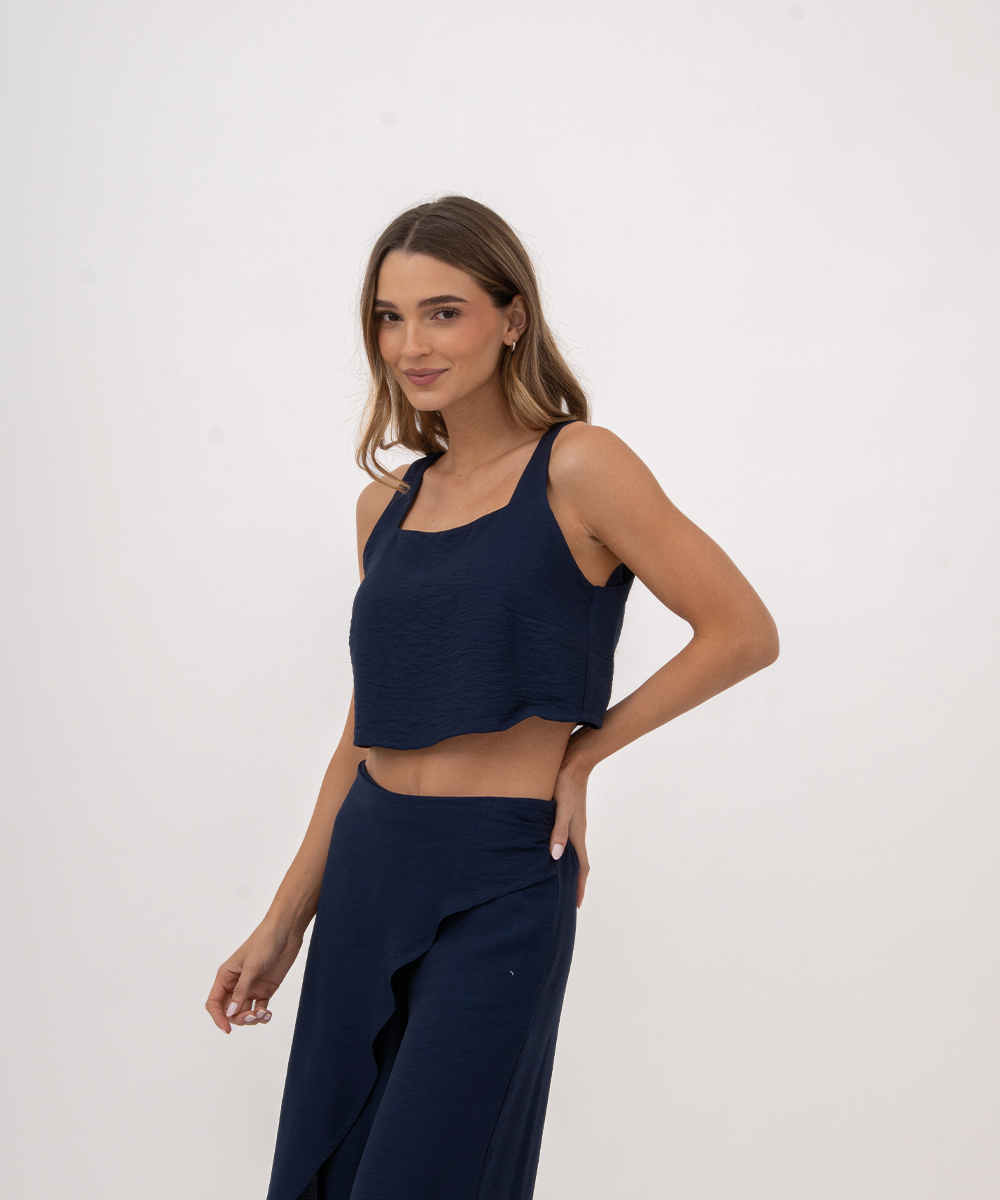 Top corte recto AZUL PROFUNDO