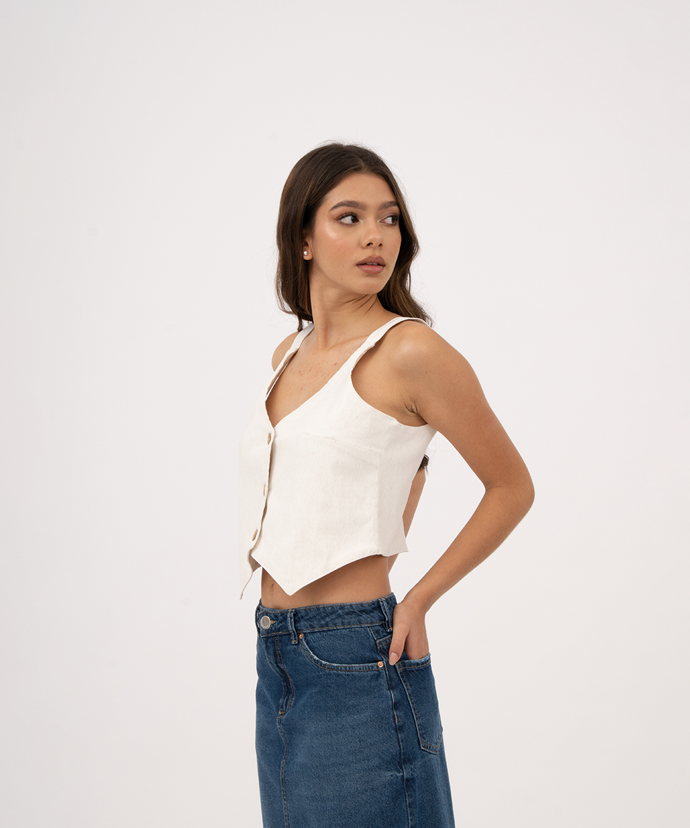 Chaleco de tiras MARFIL