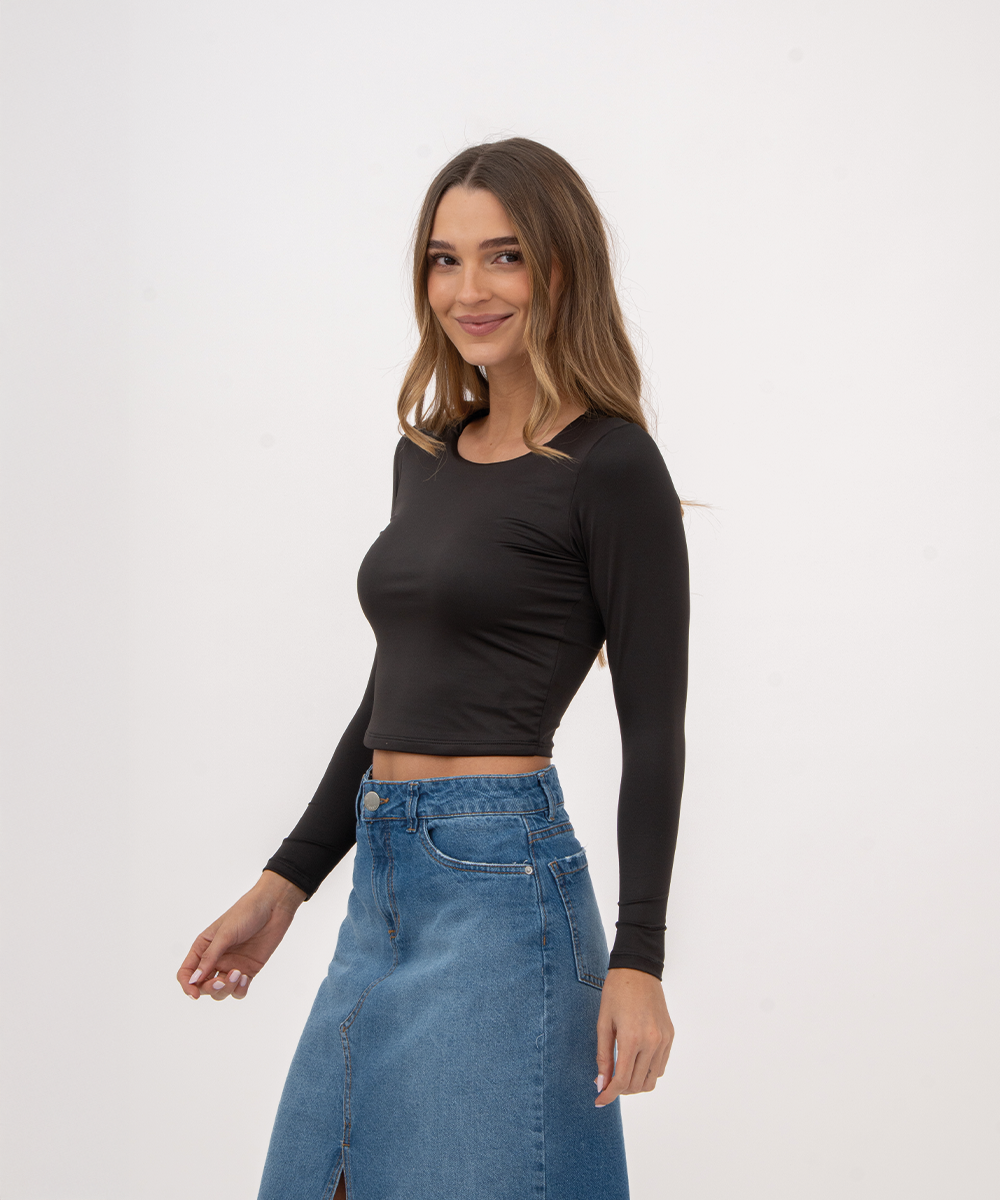 Blusa manga larga NEGRO
