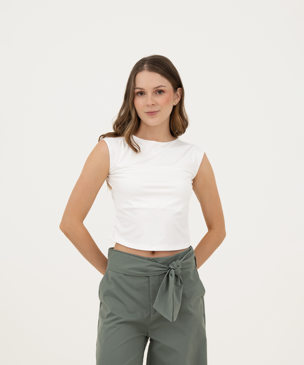 Blusa sisa espalda descubierta BLANCO