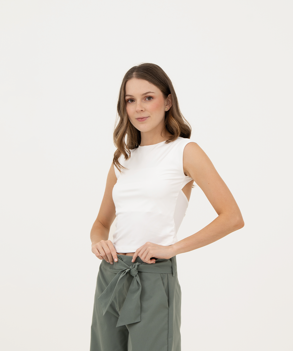 Blusa sisa espalda descubierta BLANCO