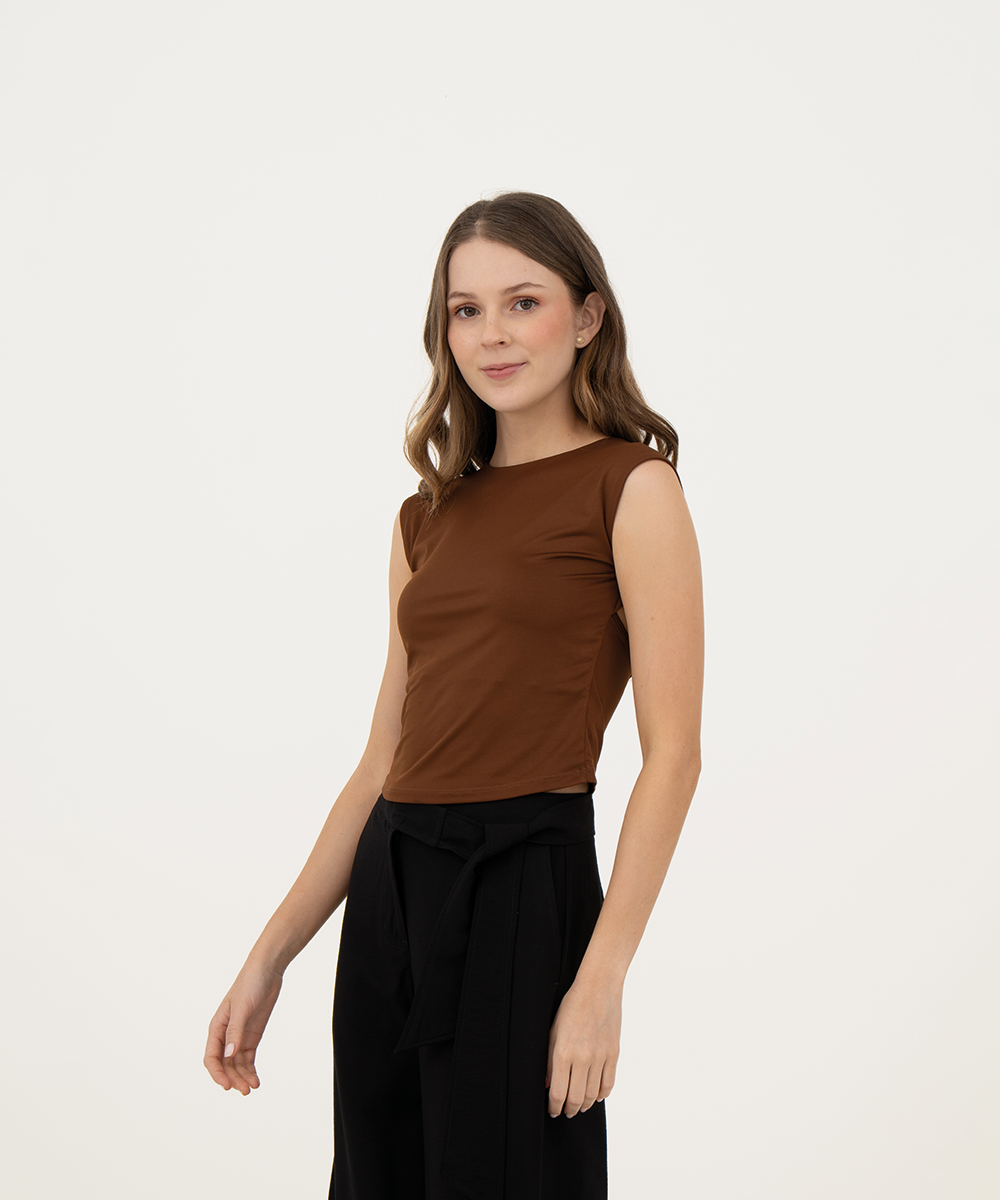 Blusa sisa espalda descubierta CHOCOLATE