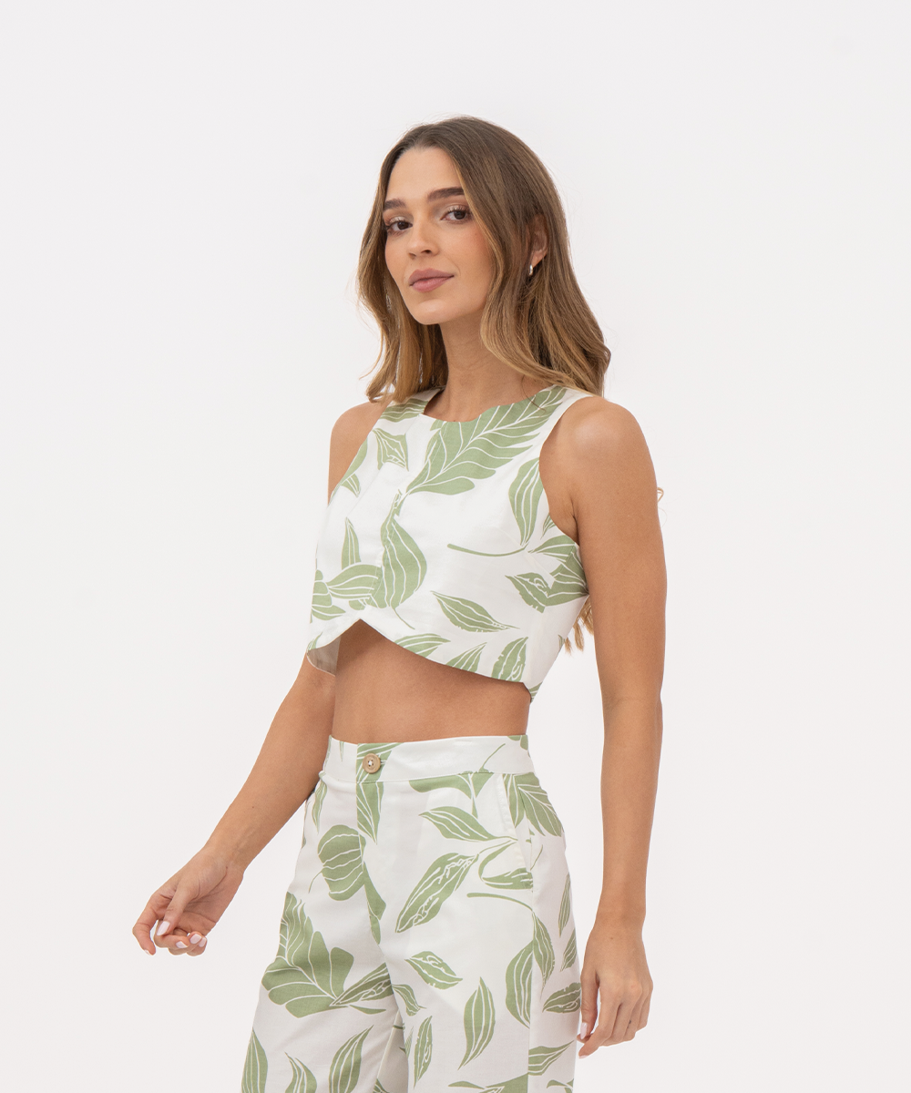 Blusa sisa con pinzas VERDE