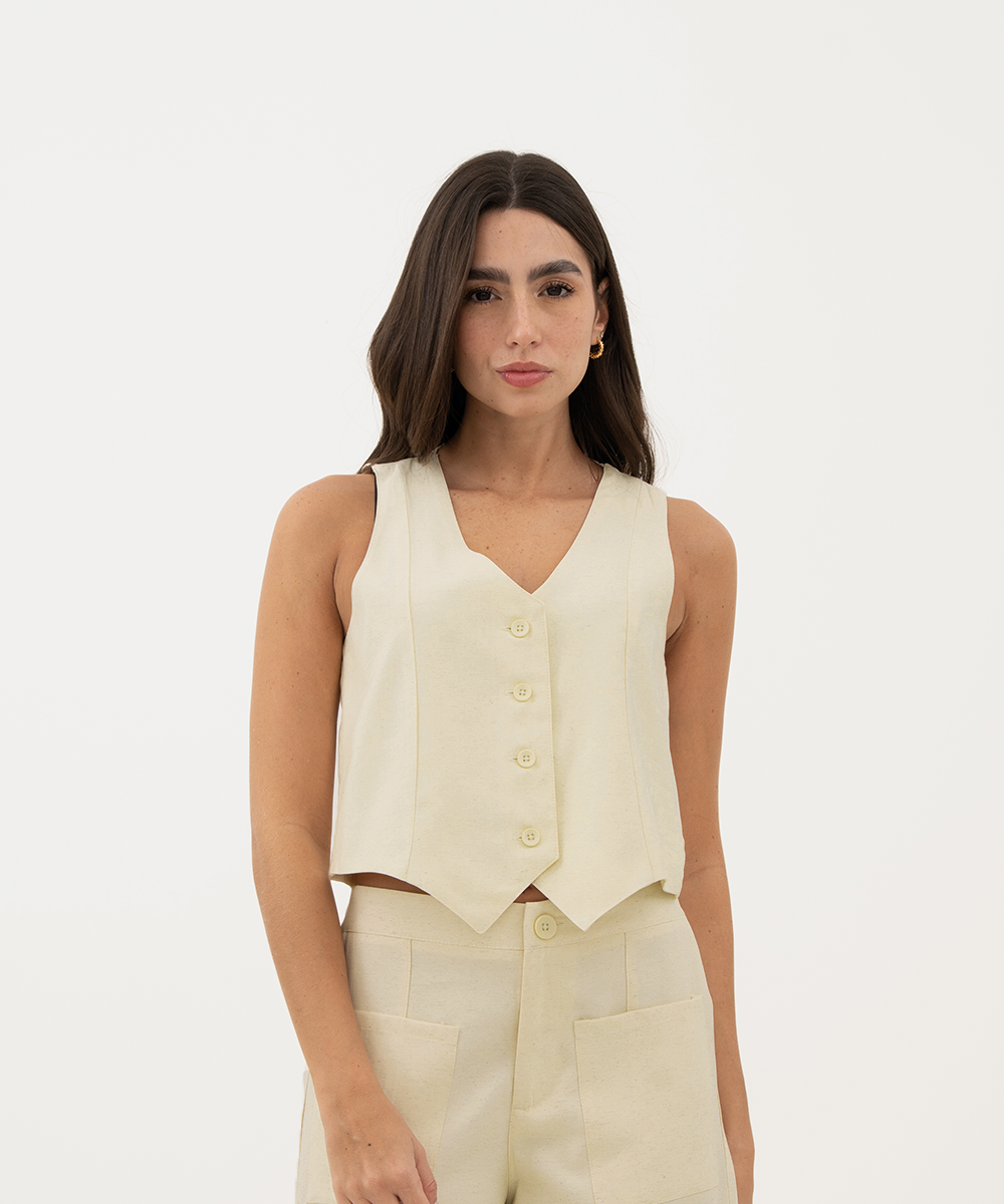 Chaleco básico AMARILLO PASTEL