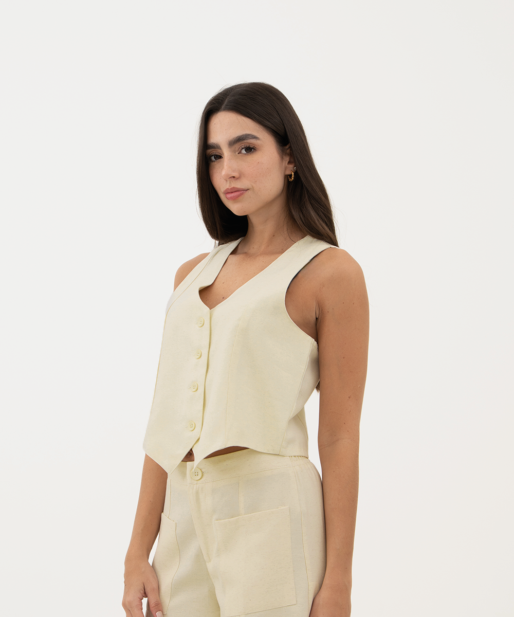 Chaleco básico AMARILLO PASTEL