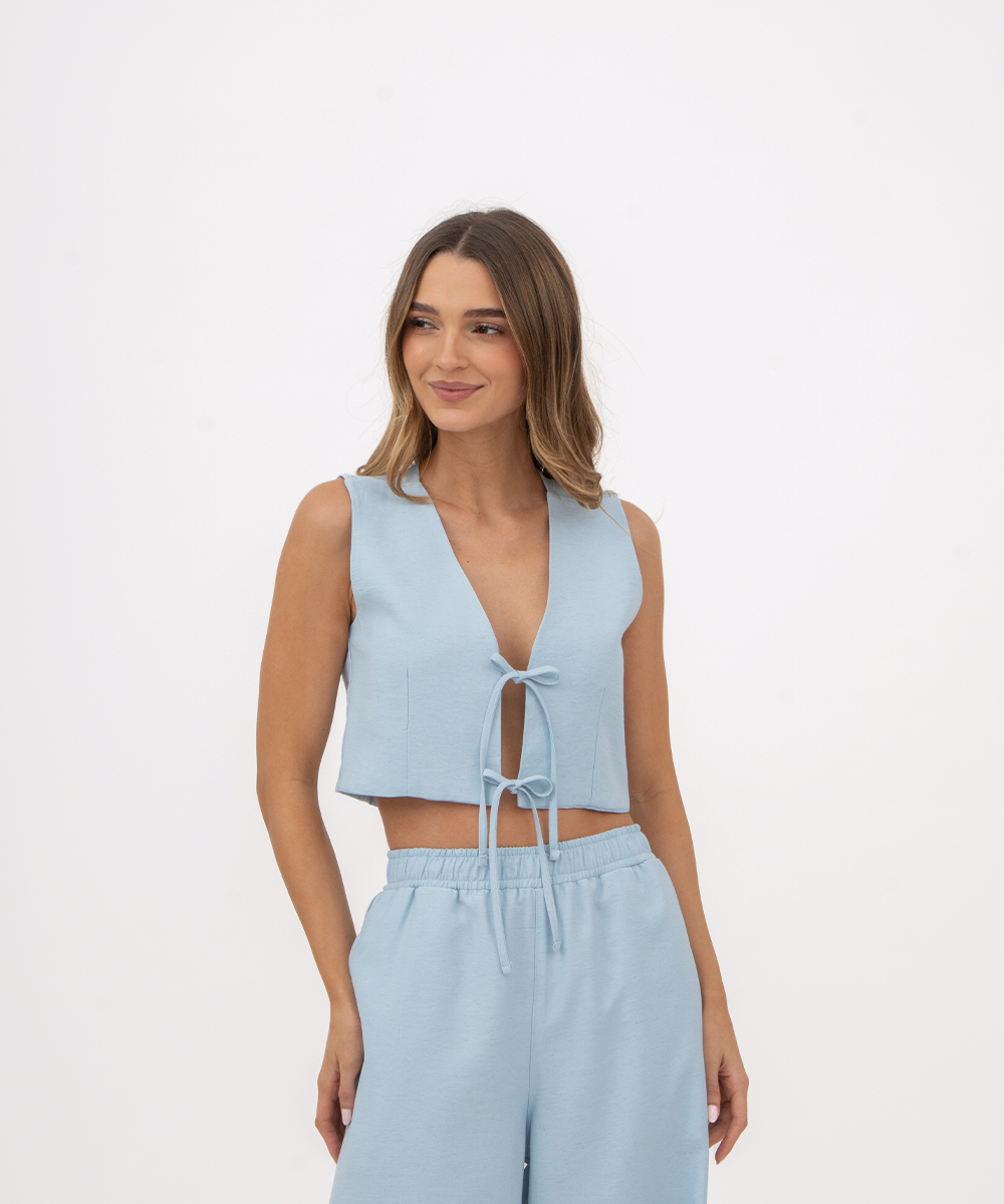 Chaleco tiras AZUL CIELO