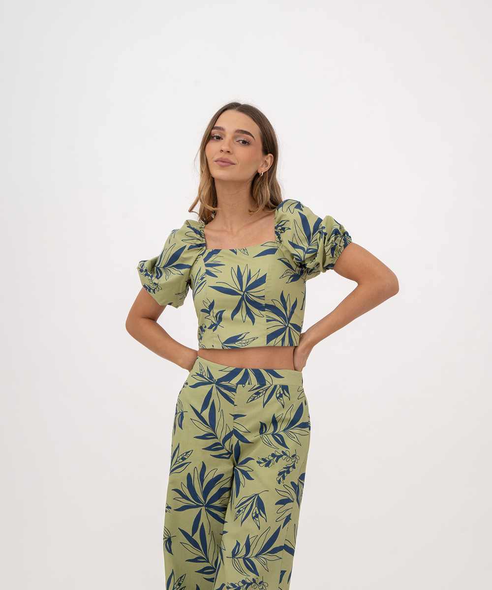 Blusa mangas volumen VERDE