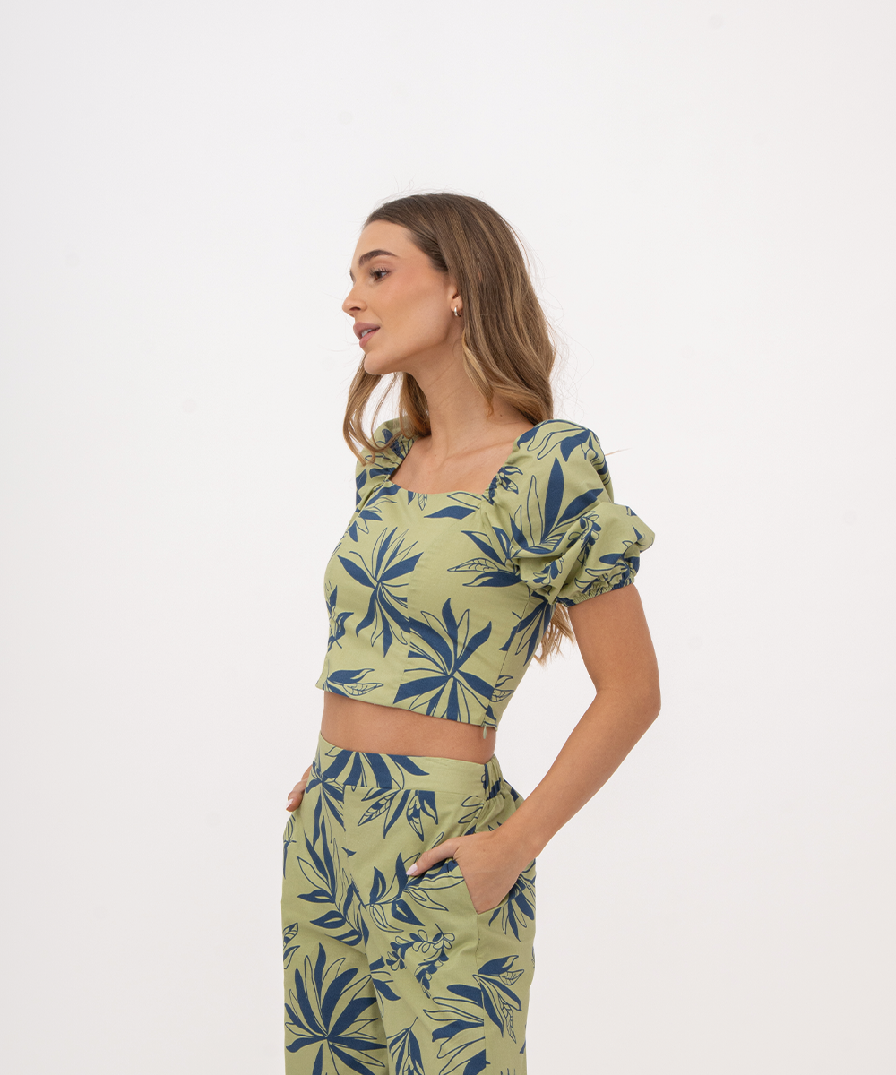 Blusa mangas volumen VERDE