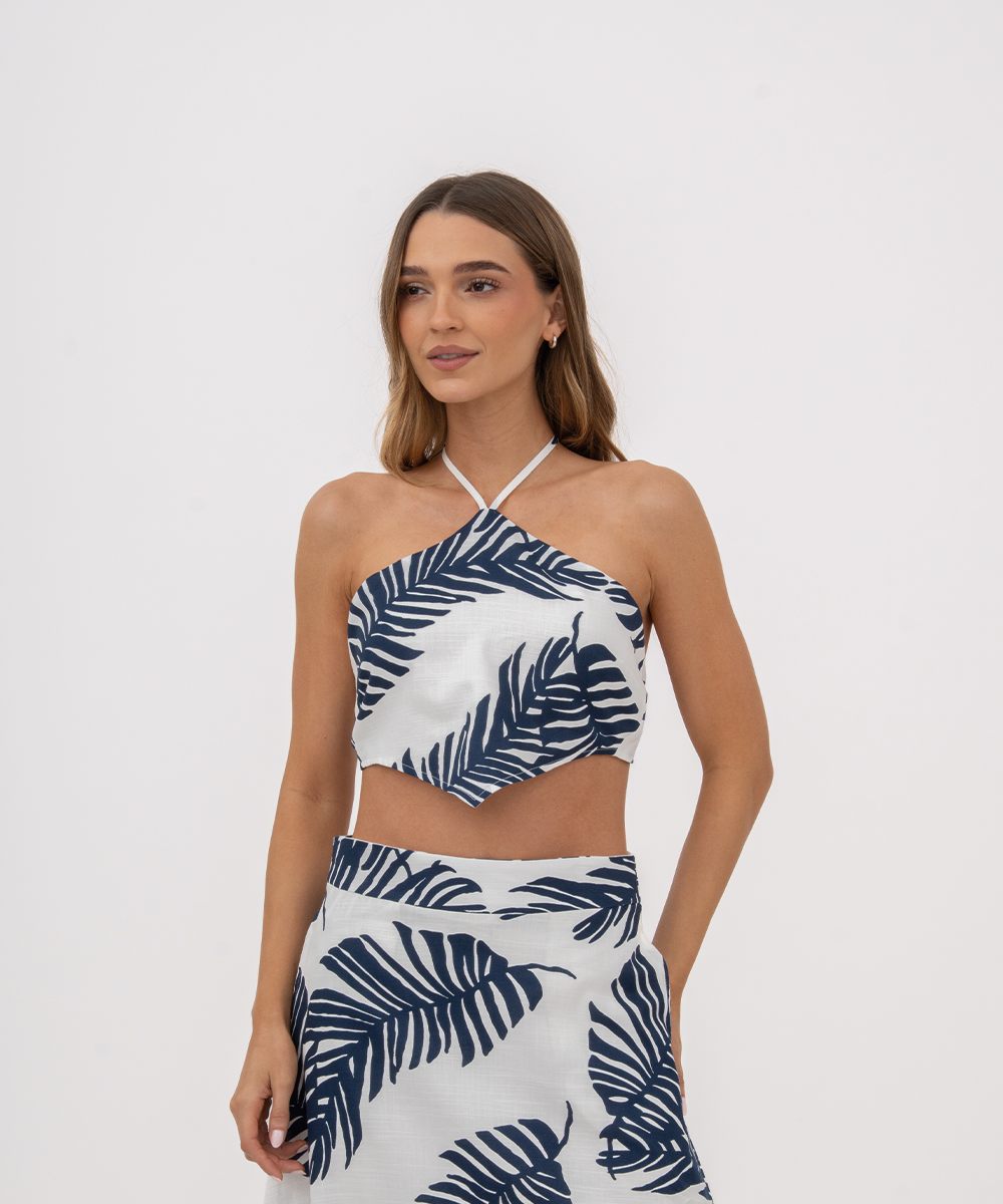 Blusa halter AZUL PROFUNDO