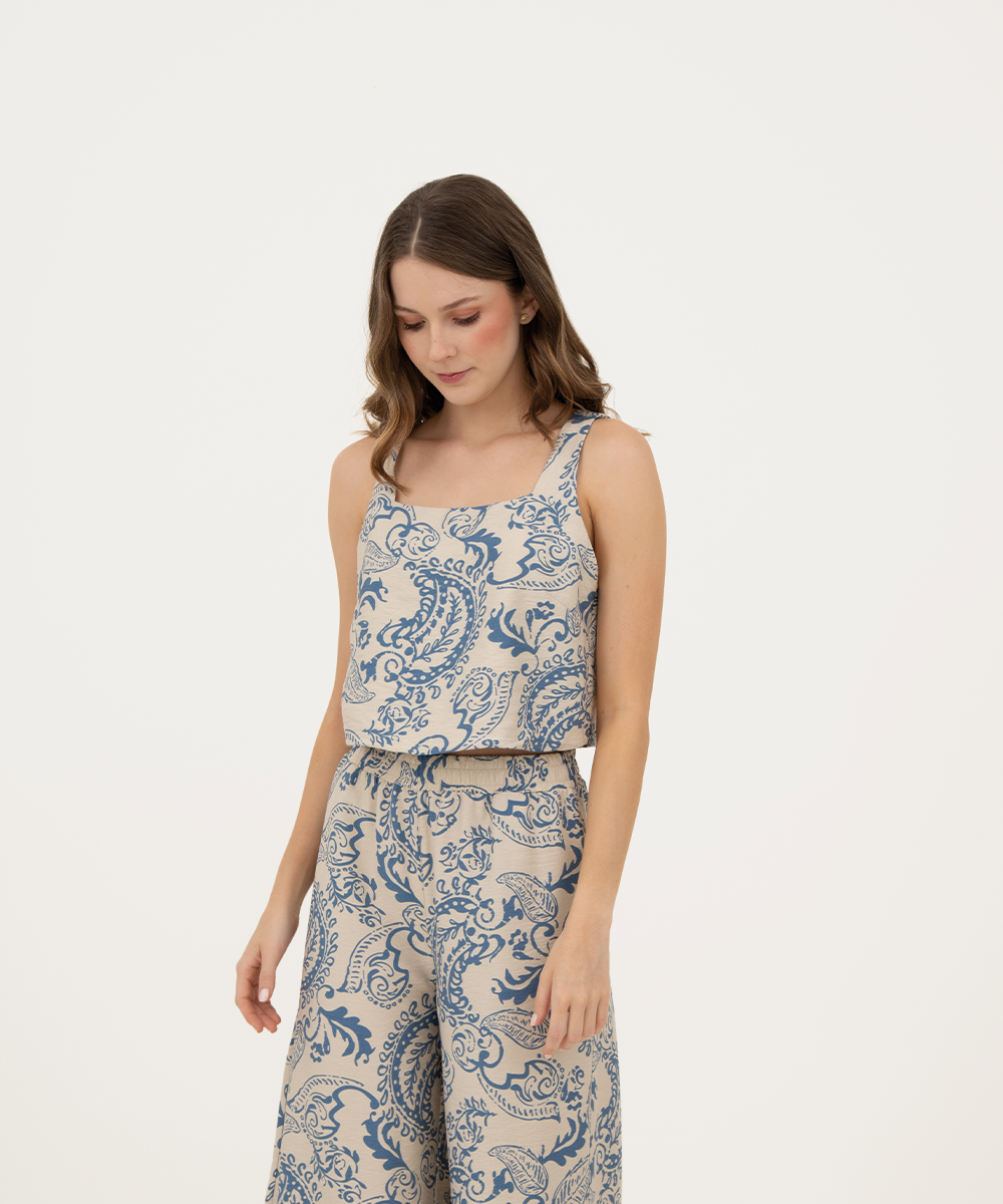 Top corte recto AZUL