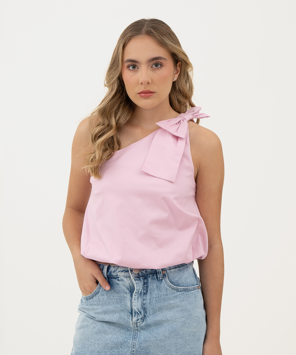 Blusa escote asimétrico ROSADO PASTEL