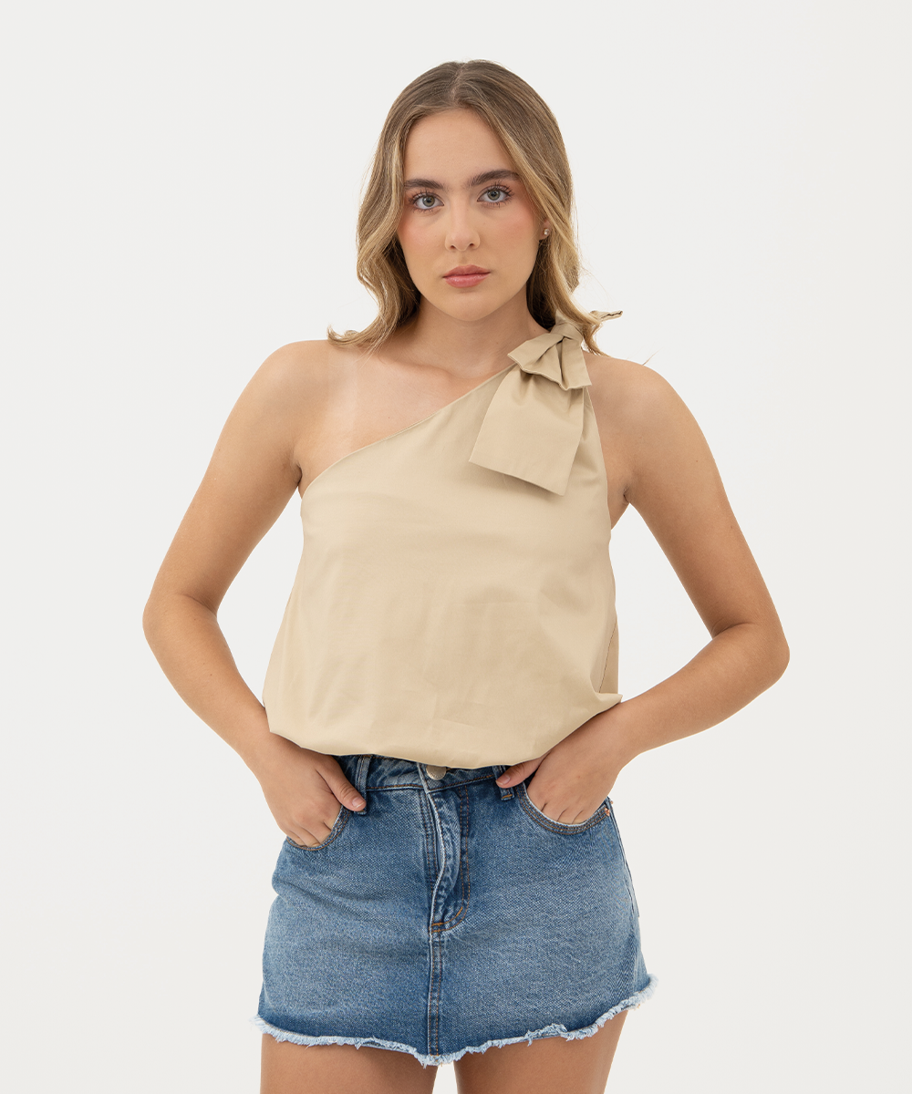 Blusa escote asimétrico CAMEL