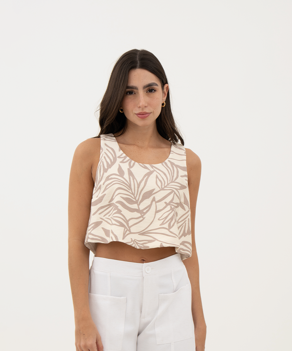 Blusa abertura en espalda BEIGE