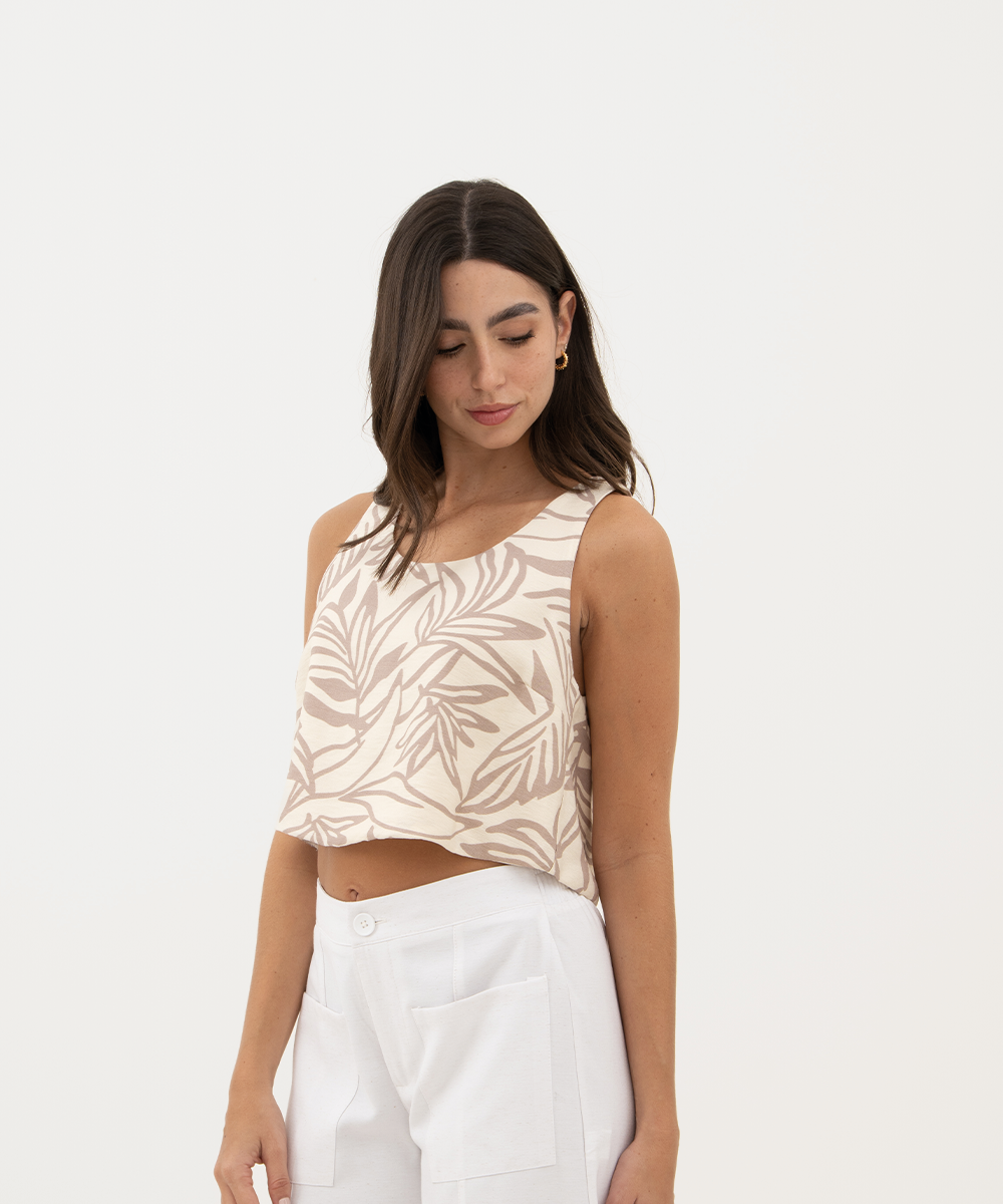 Blusa abertura en espalda BEIGE