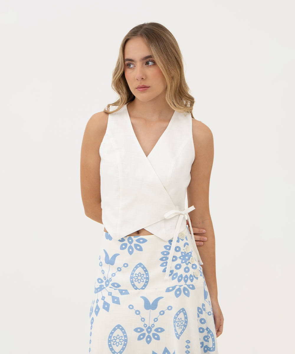 Blusa cruzada BLANCO
