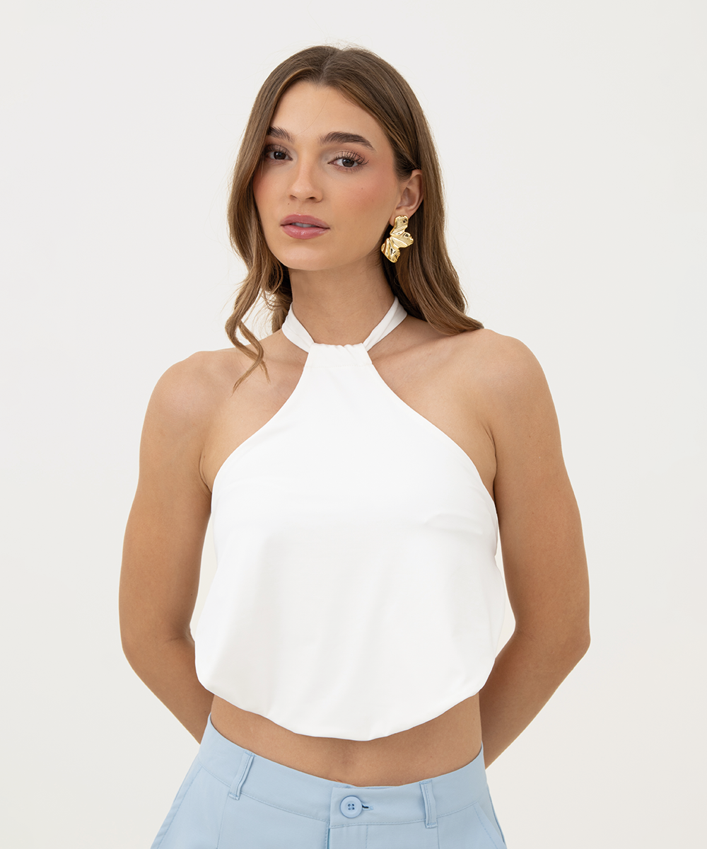 Blusa halter BLANCO