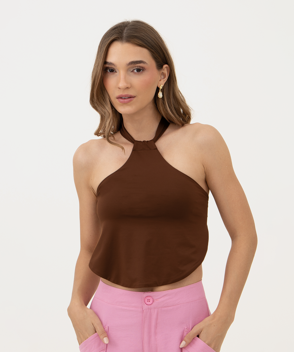 Blusa halter CHOCOLATE