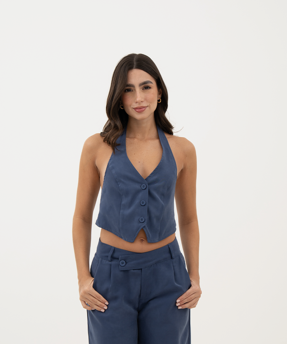 Chaleco espalda escotada AZUL PROFUNDO