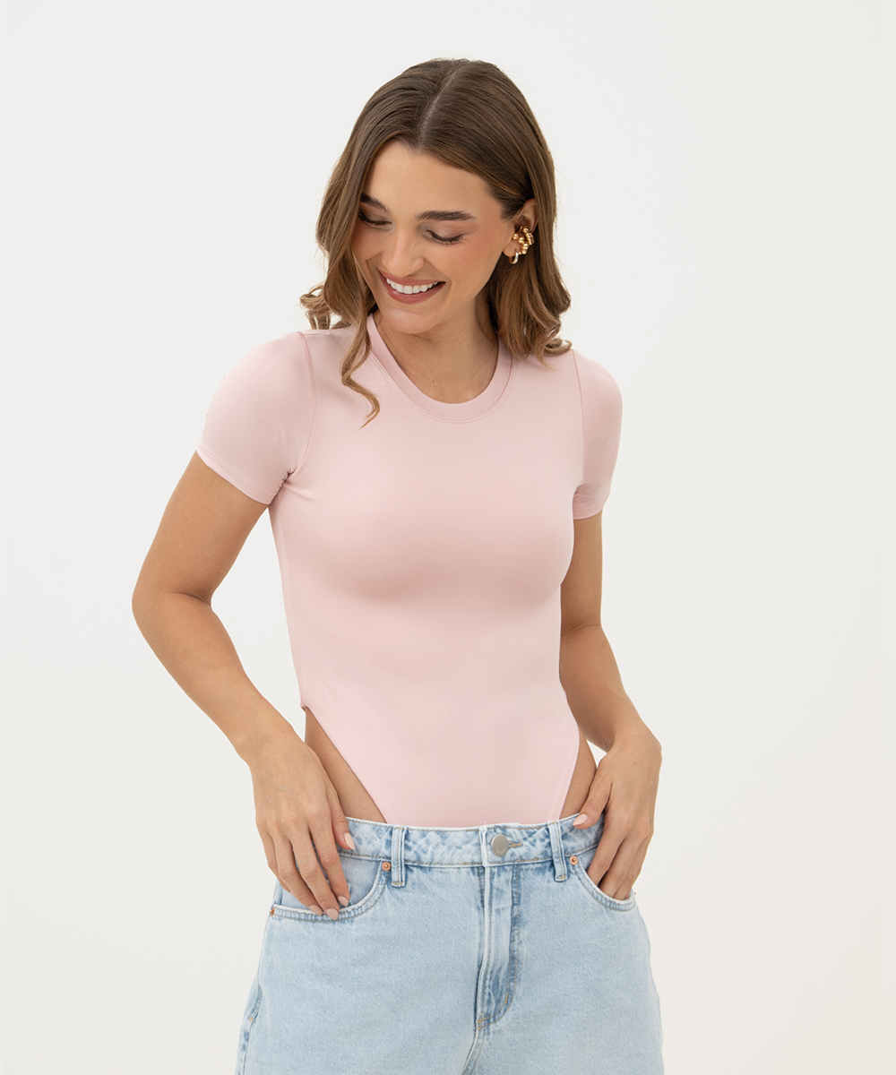 Body manga corta ROSADO PASTEL