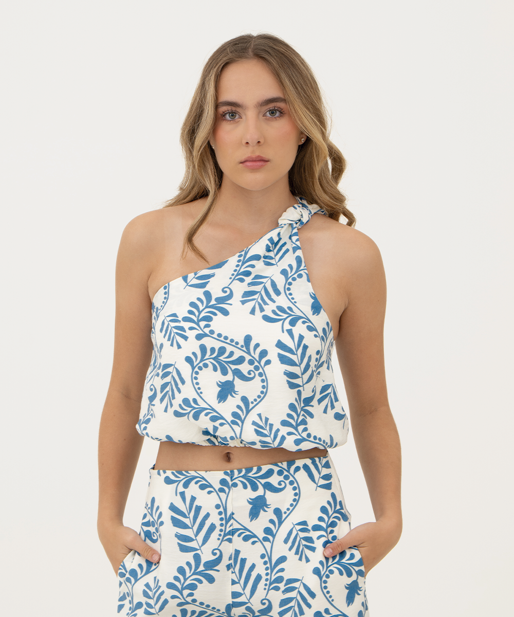 Blusa solo hombro AZUL RADIANTE
