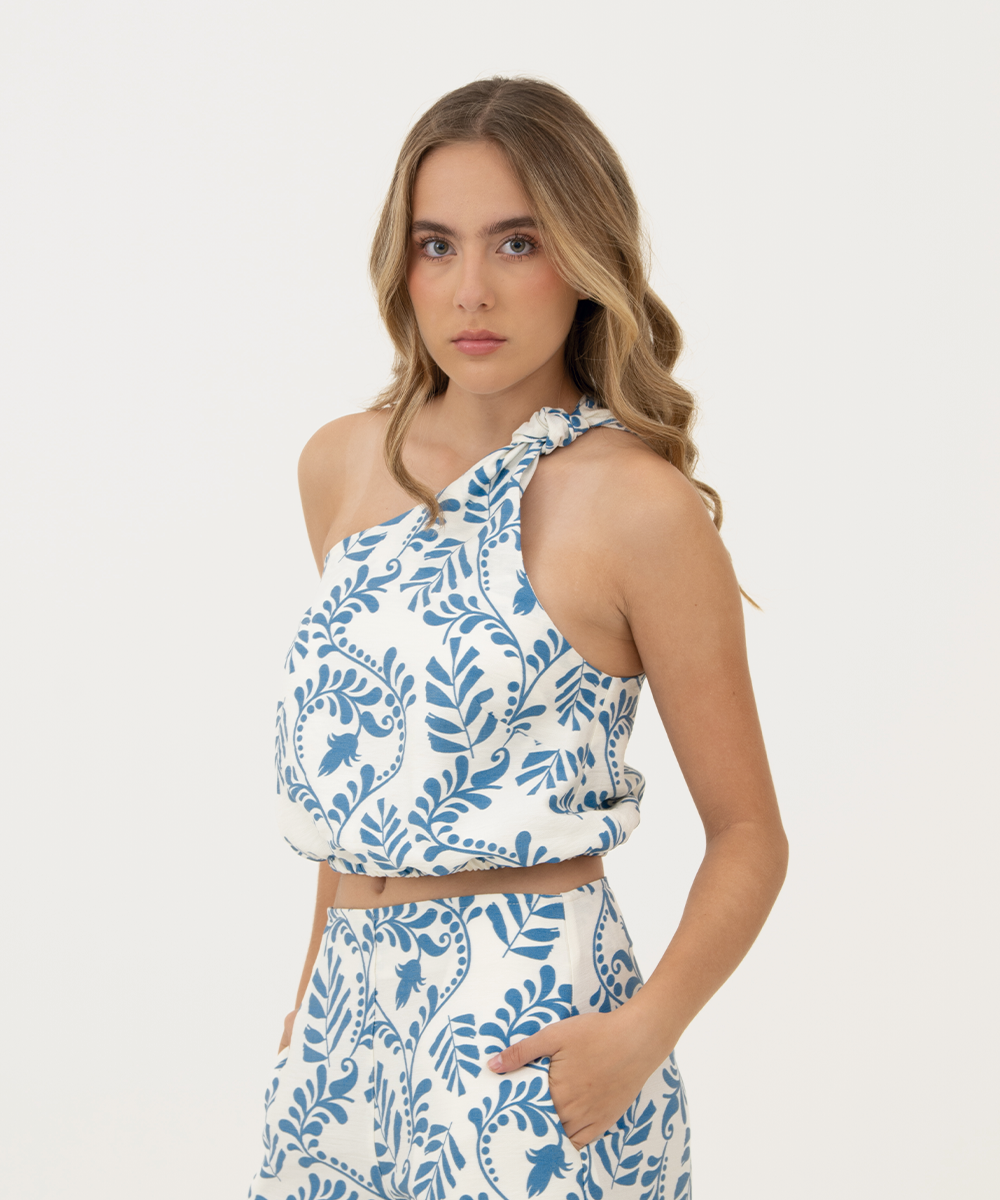 Blusa solo hombro AZUL RADIANTE