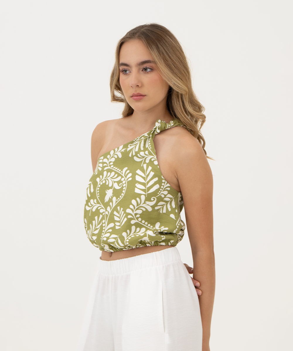 Blusa solo hombro VERDE OLIVA