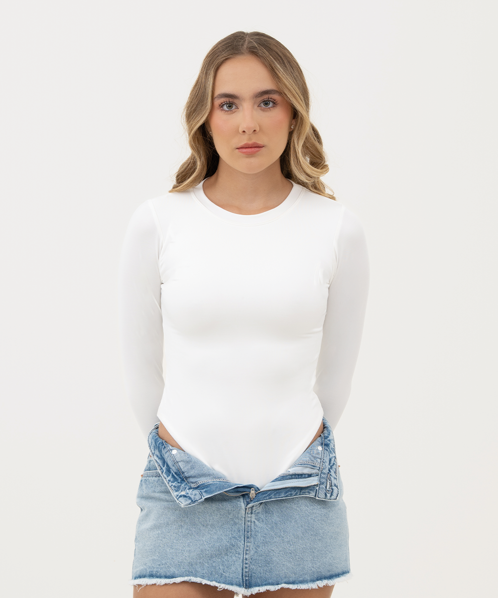 Body manga larga BLANCO