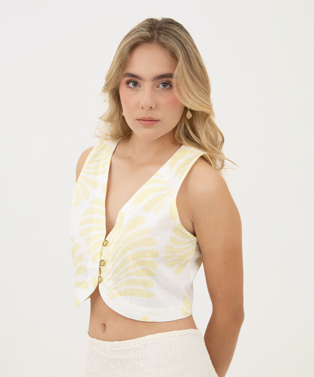 Chaleco botones AMARILLO PASTEL