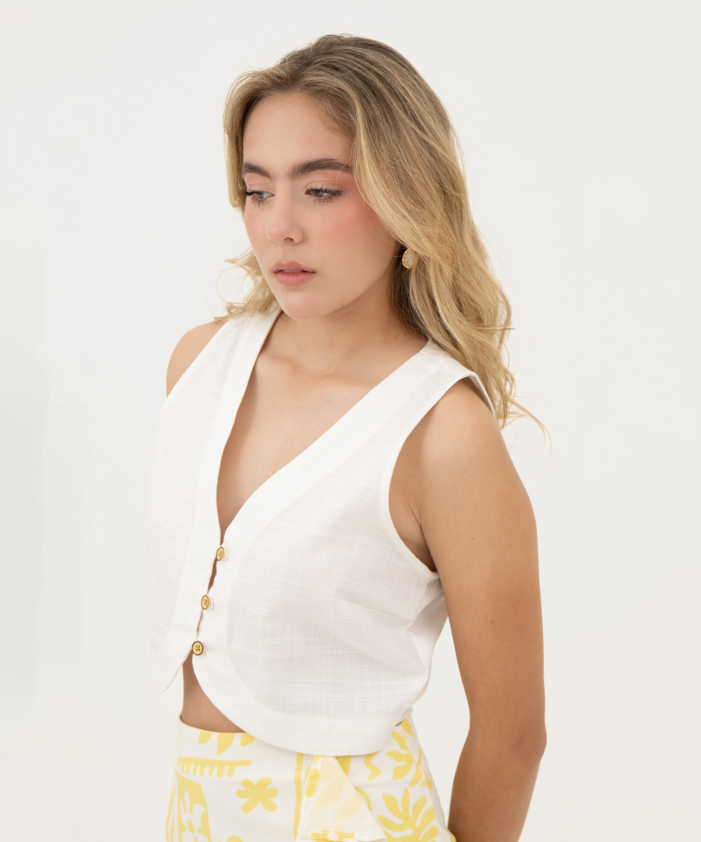 Chaleco botones BLANCO