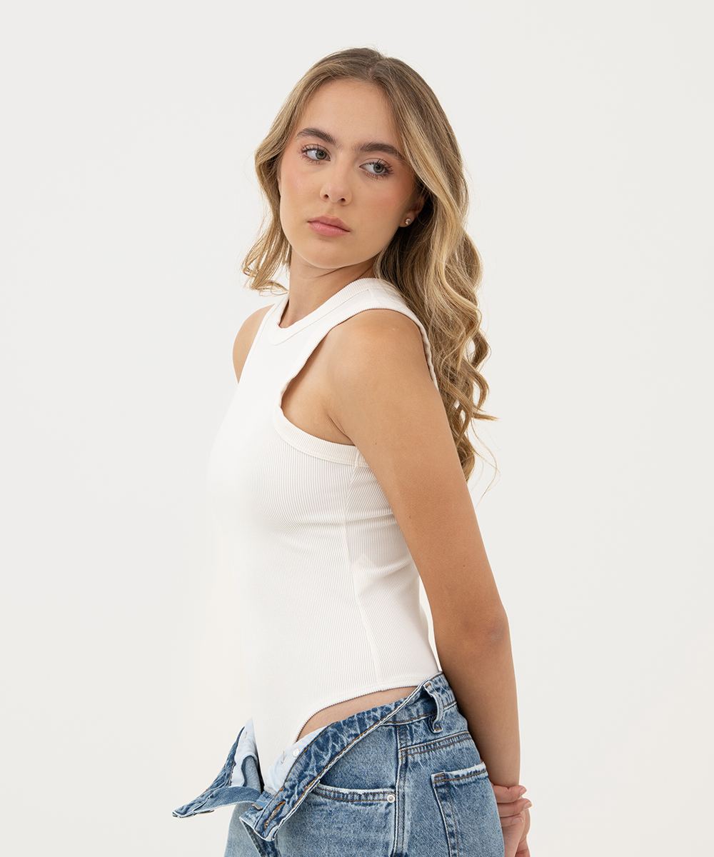 Body cuello redondo MARFIL