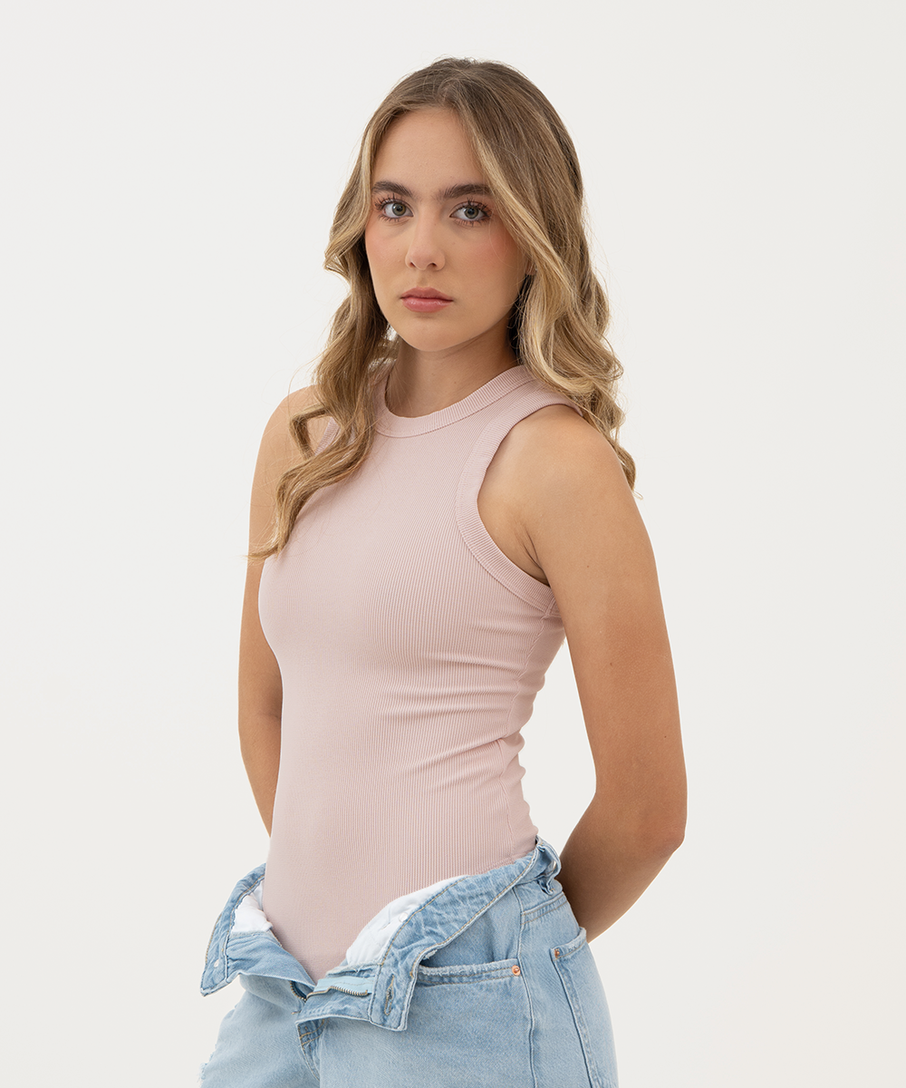 Body cuello redondo ROSADO PASTEL