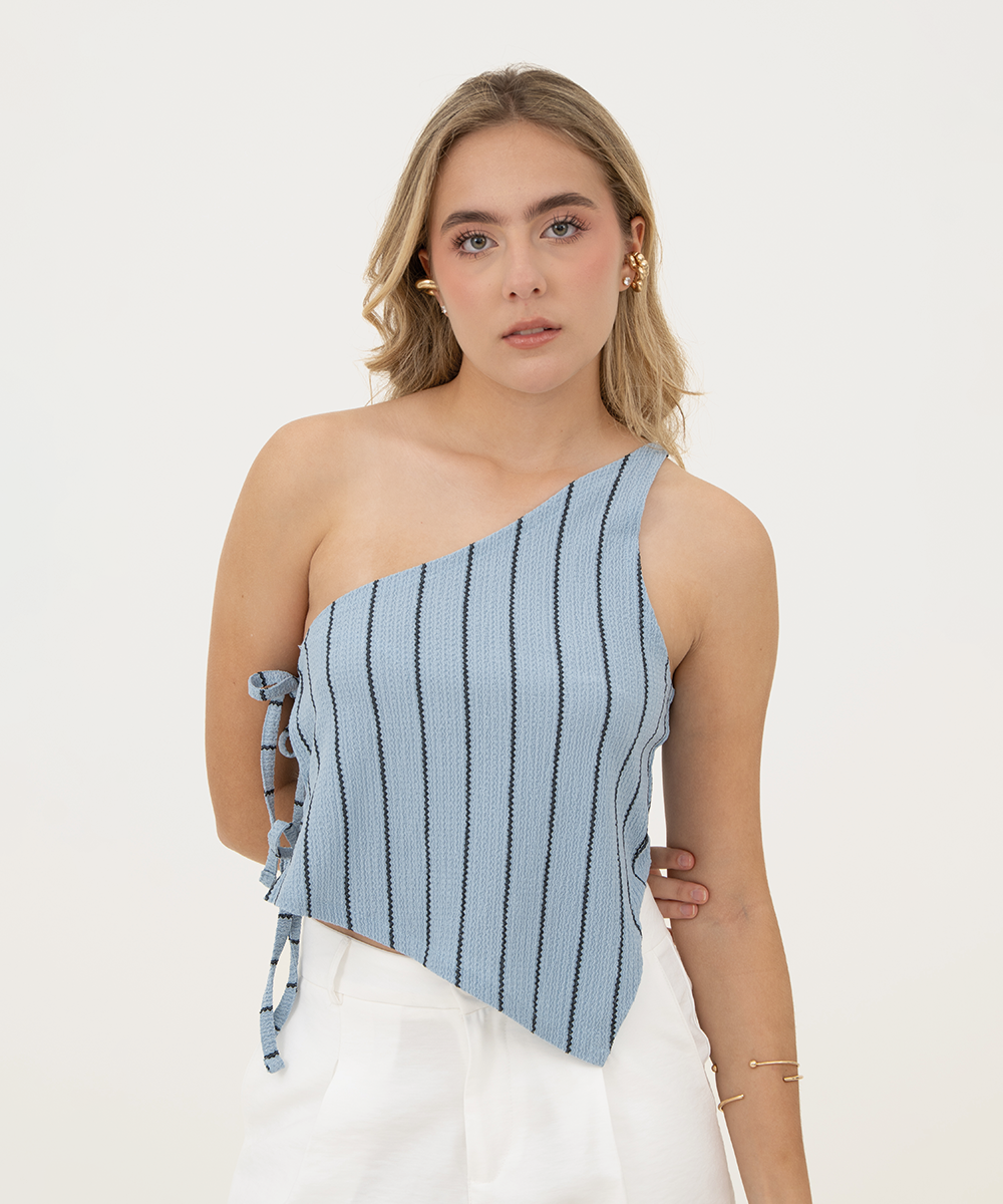 Blusa asimétrica Azul Cielo