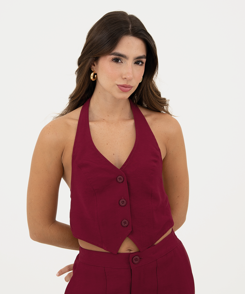 Chaleco halter Vino Profundo