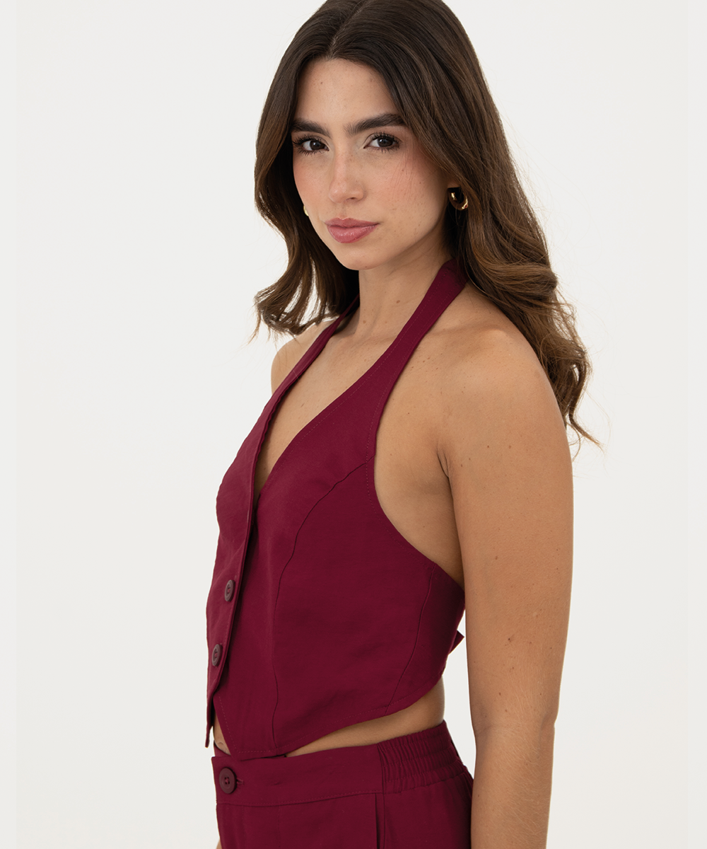 Chaleco halter Vino Profundo