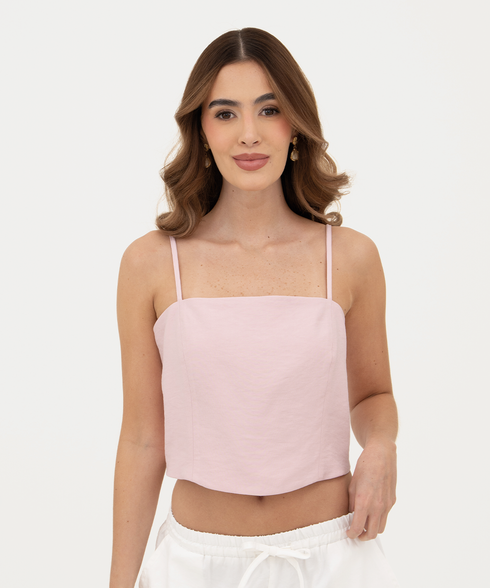 Blusa sisa tiras Rosado Pastel