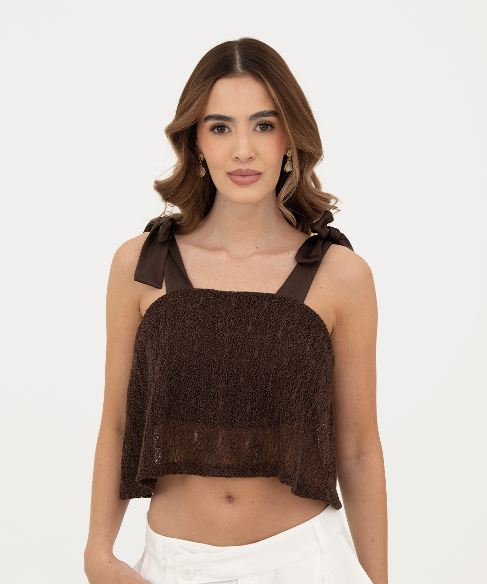 Blusa con lazos Chocolate