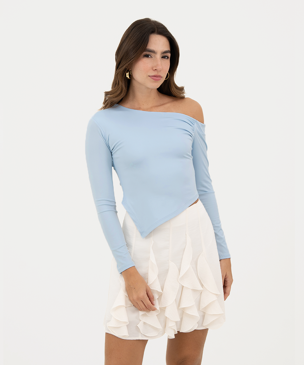 Blusa manga larga Azul Cielo