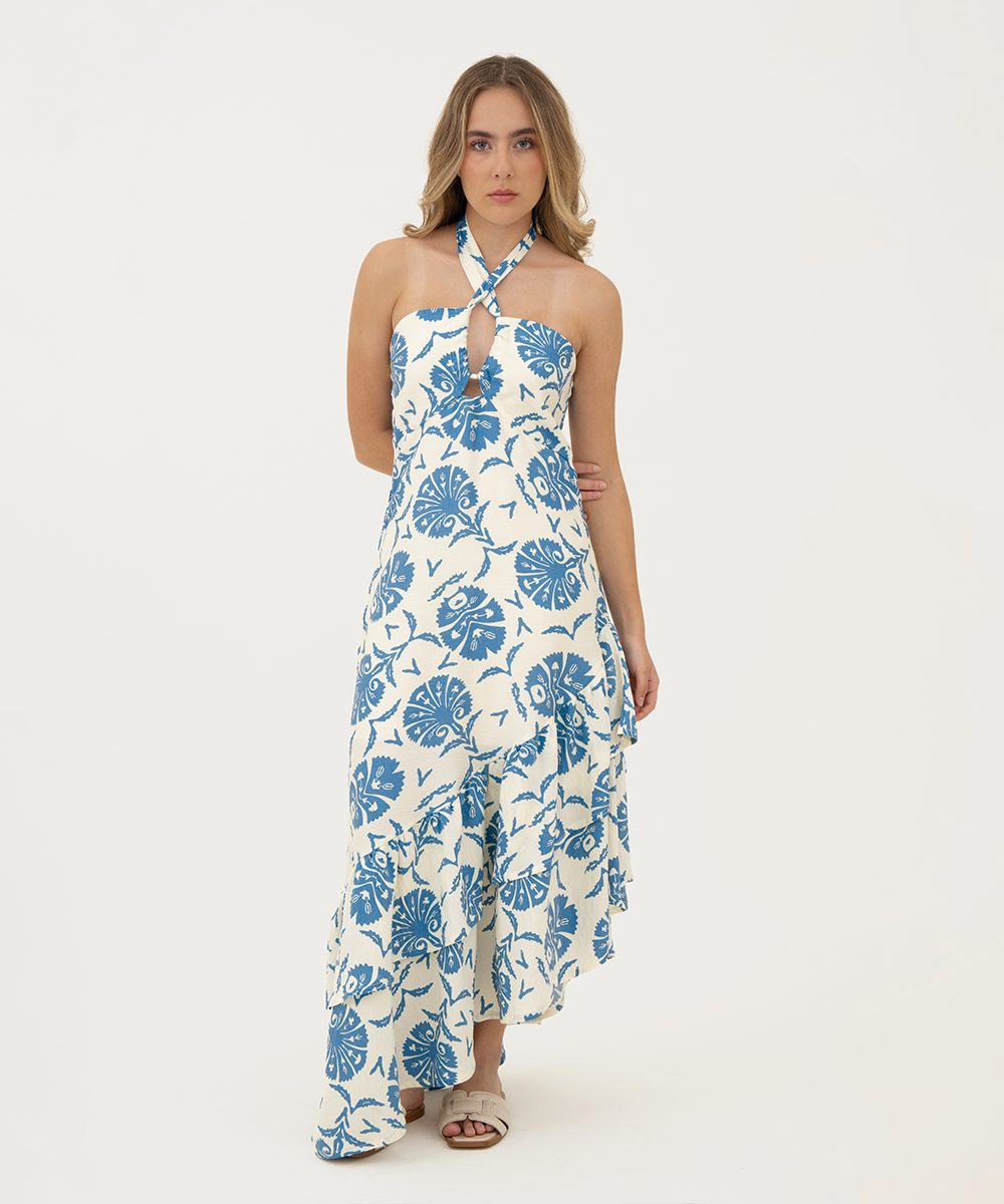 Vestido halter AZUL RADIANTE