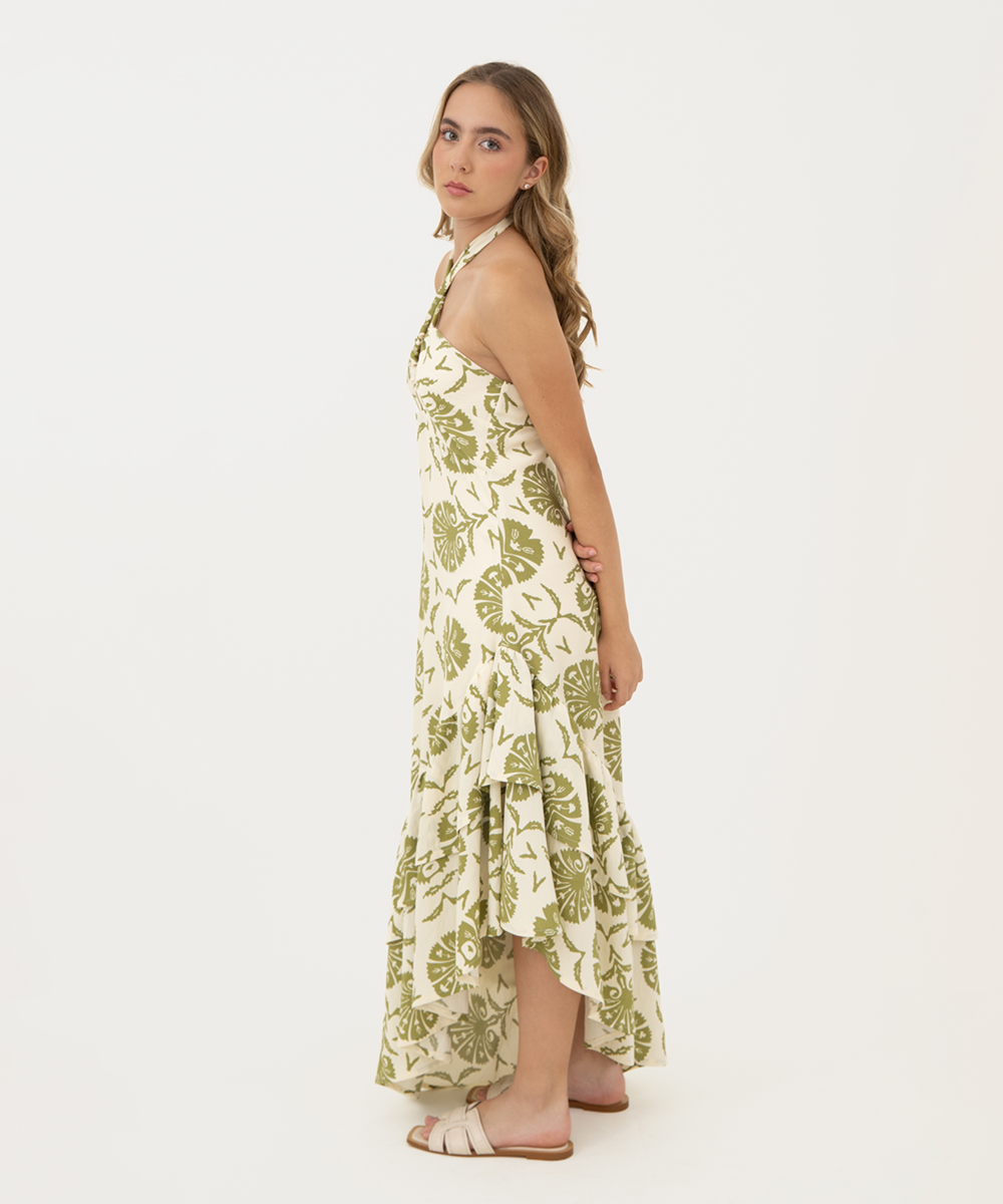 Vestido halter VERDE OLIVA