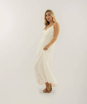 Vestido Con Escote En V Marfil Vestidos Para Mujer | Ticket Store Colombia 2