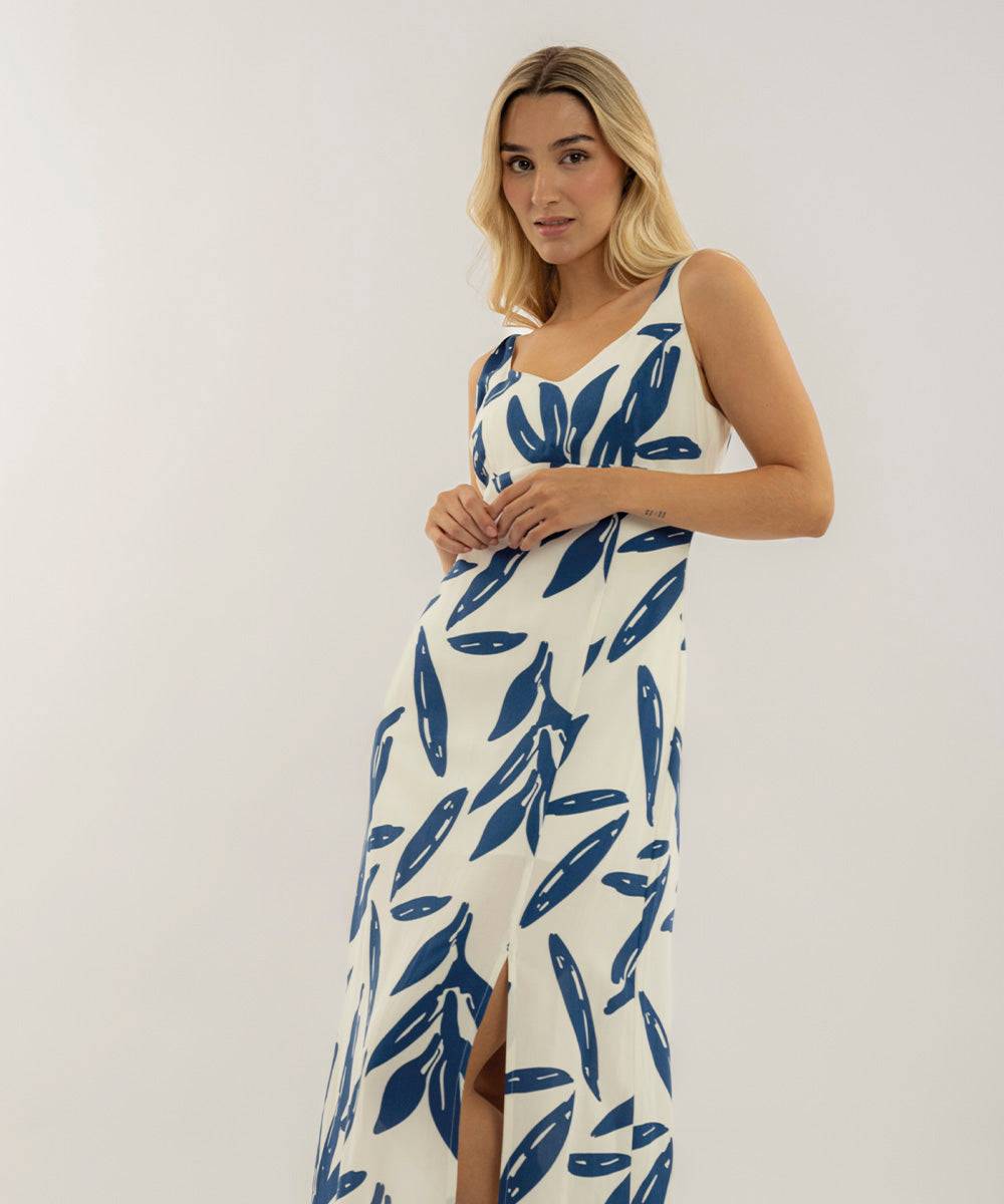 Vestido Midi Con Abertura Azul Profundo Vestidos Para Mujer | Ticket Store Colombia 3