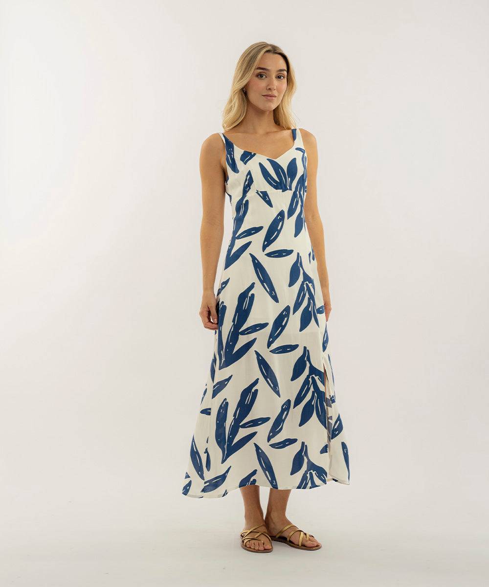 Vestido Midi Con Abertura Azul Profundo Vestidos Para Mujer | Ticket Store Colombia 4